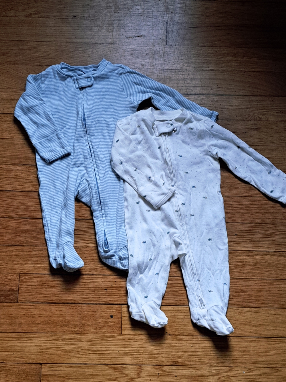 Carter's Blue & White Baby Footed One-Piece Pajamas (2-Pack)